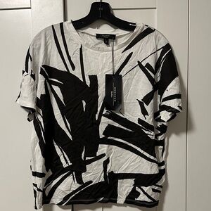 MaxMara WEEKEND Black and White Graphic Short Sleeve Tee